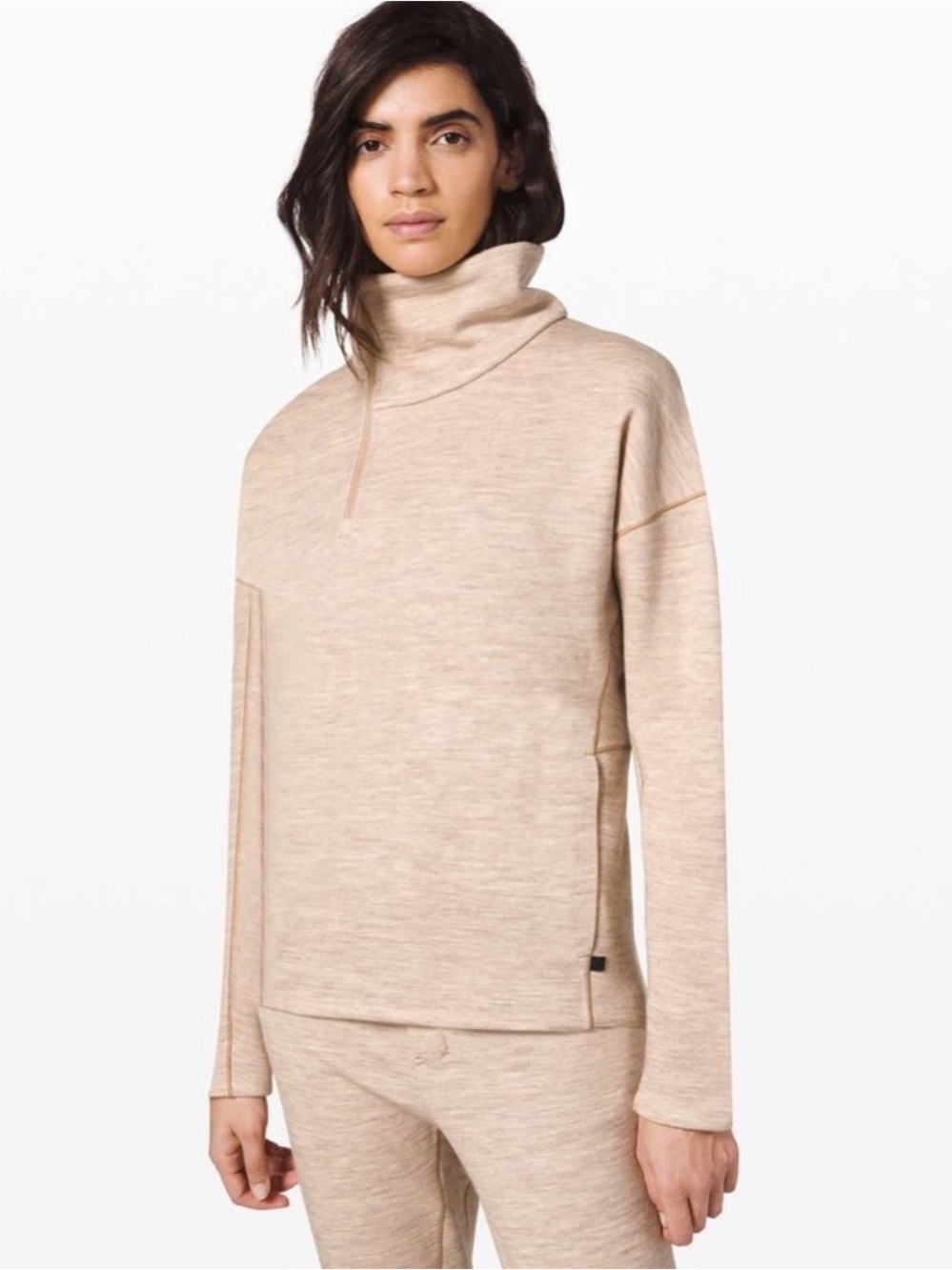 Lululemon Lab Esker 1/2 Zip Linen Melange Pullover